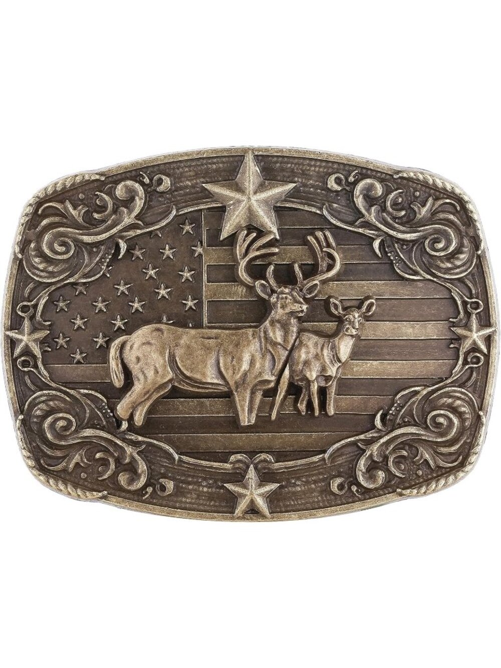 Women Flag -Elk Western Buckle American Eagle Horse Belt
